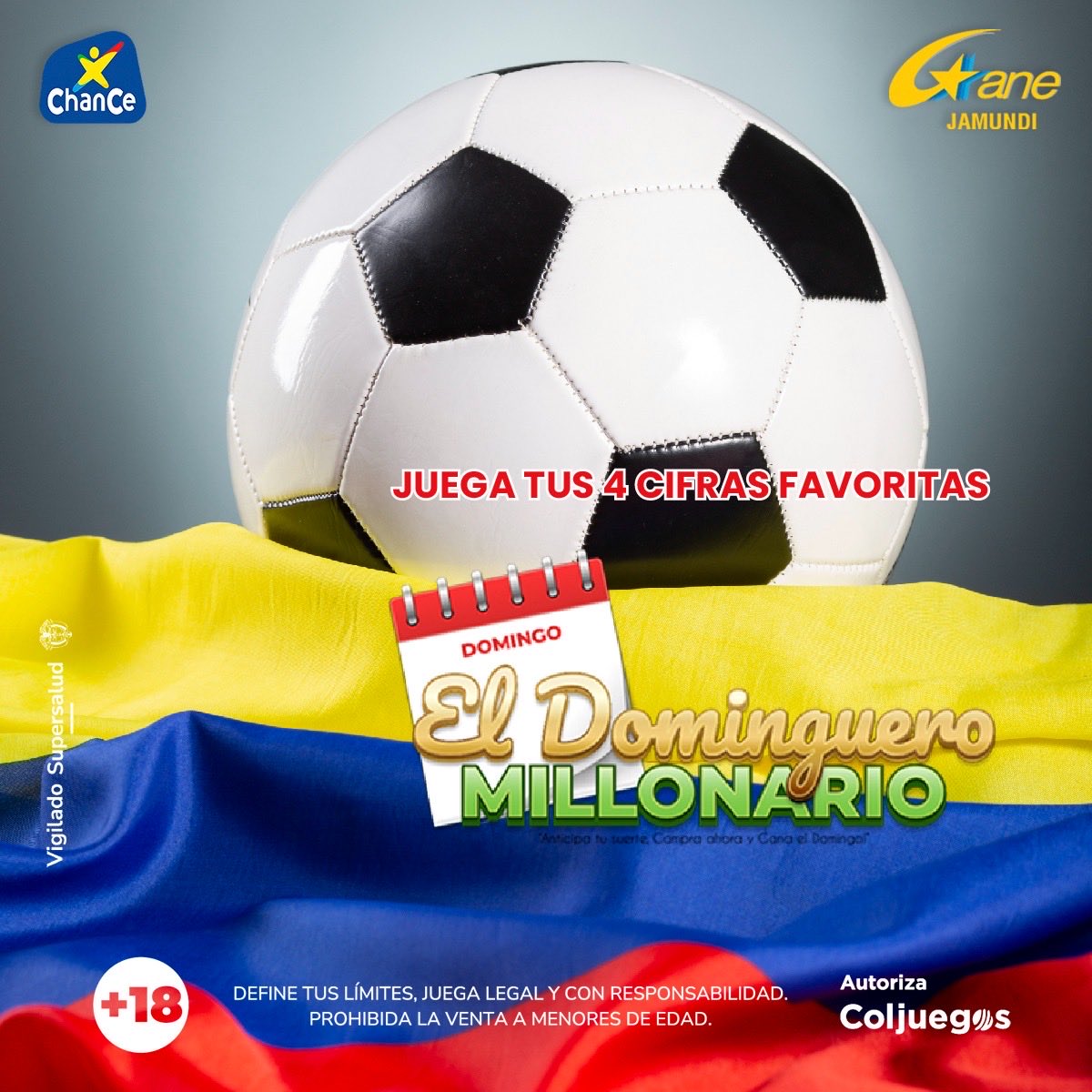 GANEJAMUNDI's tweet photo. ⚽🇨🇴 Atrévete a elegir tus 4 cifras favoritas y conviértete en el próximo ganador del 💰 Dominguero Millonario.

🍀 Sueña en grande, juega responsablemente y vive la emoción del domingo al estilo colombiano.

#DomingueroMillonario #Chance #Colombia #FútbolColombiano #JuegaYGana https://t.co/qWDZhmm6hO