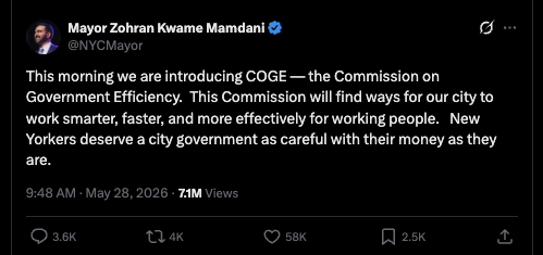 CompCoalition's tweet photo. How it started                                                 How it's going

cc @NYCMayor and his close advisor @LinaMKhan https://t.co/5SOCeE06RK