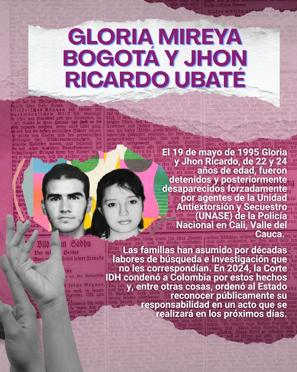 Ccajar's tweet photo. #EnLaMemoria 🌷 Continuamos haciendo memoria.
En el marco de la Semana Internacional del Detenidx Desaparecidx, compartimos la segunda parte de este carrusel con más historias de las más de 130.000 víctimas de desaparición forzada en Colombia.

Su memoria no cabe en un solo post. Su lucha tampoco.

👈 Desliza, conoce su historia y exige con nosotros: ¡Que vuelvan a casa!

#ParaQueNoSeRepita #DetenidxDesaparecidx #DDHH #Colombia