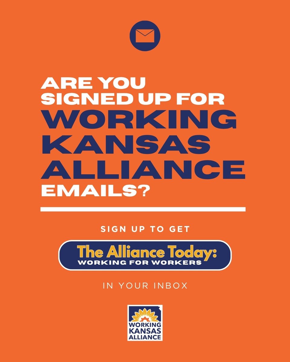 workingkansans's tweet photo. Have you signed up for emails from the Working Kansas Alliance? Don't miss out on the latest news for working people in Kansas! Sign up here-> https://t.co/luLOgm3yee https://t.co/BGQxTp7Ime