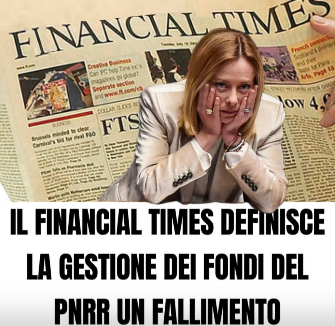 OrNella645587's tweet photo. Altra figura di m* per sciacquetta
Il quotidiano più importante del mondo il Financial Times definisce la gestione italiana dei fondi europei del piano recovery un vero e proprio "fallimento"
Parliamo di 194 miliardi di € dileguati, anziché risollevare l'Italia

Grazie gioGGIA https://t.co/XL2MIrCs6h