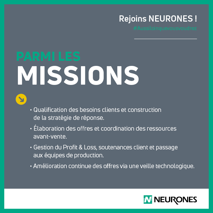 NEURONES's tweet photo. Rejoins le groupe ! 🚀🤝

NEURONES recrute un Bid Manager – Consultant avant-vente (h/f).

Postule dès maintenant 👉
https://t.co/Au5NnSBIrq

#Job #AvantVente #BidManager #Recrutement https://t.co/sLz6AvXQuM