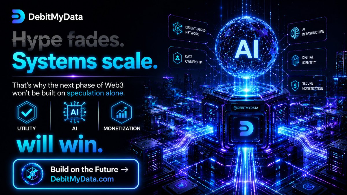 DebitMyDataTV's tweet photo. Hype fades.

Systems scale.

That’s why the next phase of Web3 won’t be built on speculation alone.

Utility + AI + monetization will win.

👉 https://t.co/9pP2qmv5ml

#Web3 #NFTs #Crypto #AI #Blockchain #DigitalAssets #TechInnovation https://t.co/KwPupgLKWb