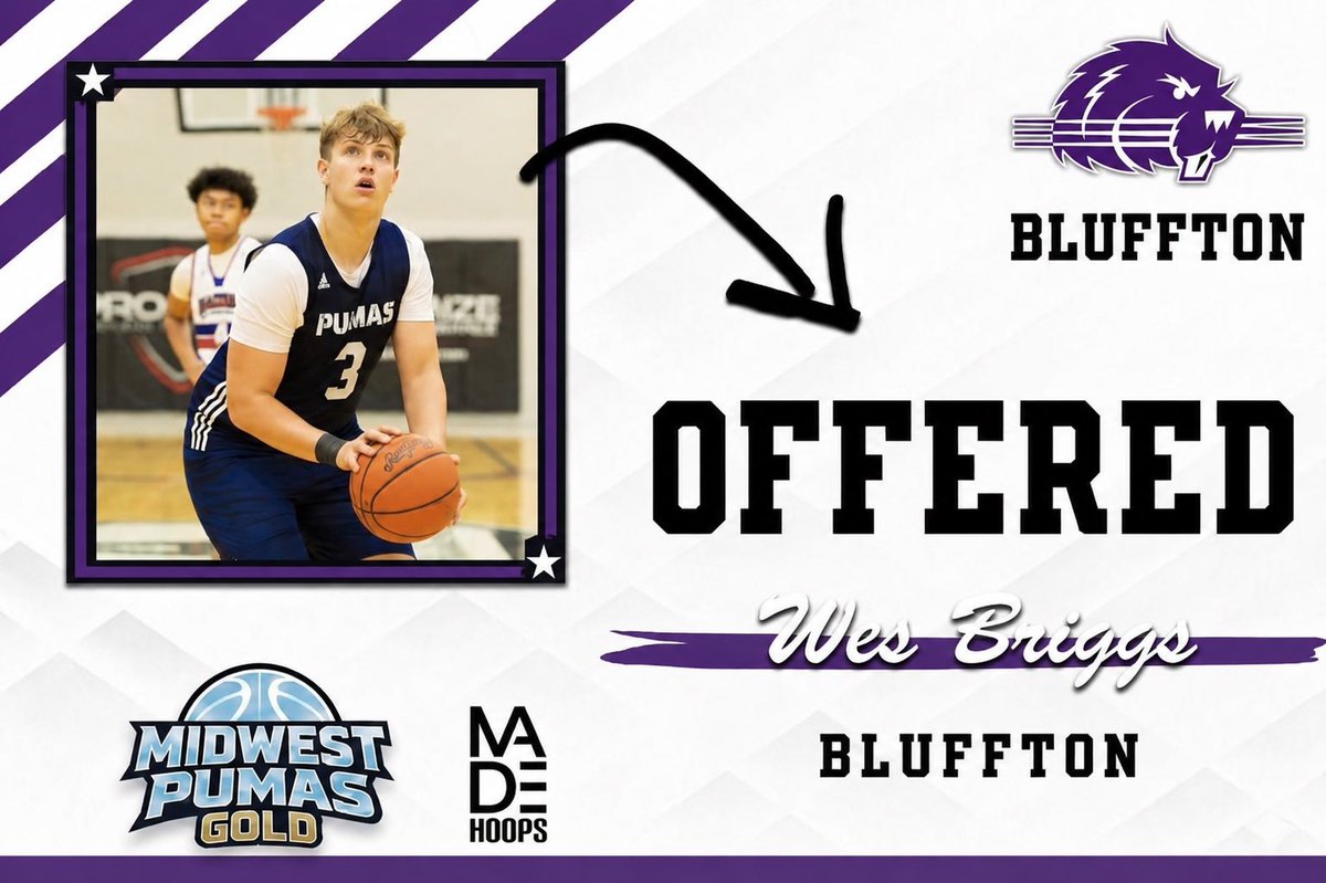 MOPumasGold's tweet photo. 🦫Congrats to 2027 F Wes Briggs for receiving his first offer from Bluffton‼️ @BlufftonUMbk #MidwestFamily @Wes_Briggs4 https://t.co/zmPgml8UnL