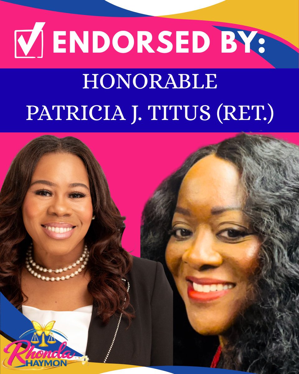 Haymon4Judge's tweet photo. I am pleased to share that Honorable Patricia J. Titus (Ret.) has endorsed my campaign.
Throughout this journey, I’ve continued to emphasize that I am a neighbor and community member first! 
#RhondaHaymon #election #LACounty https://t.co/KnMuetL9Xr