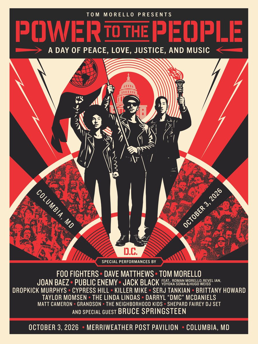 FlavorFlav's tweet photo. POWER TO THE PEOPLE
x
FIGHT THE POWER ✊🏾

@PublicEnemyFTP 
@MrChuckD 
@tmorello 
@davematthewsbnd 
@foofighters 
@KillerMike 
@cypresshill https://t.co/A9bzN3haB6