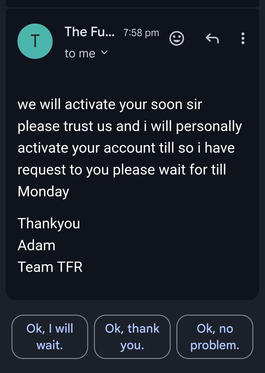 nikitafunded20's tweet photo. @thefundedroom You don't have answer to my Question? If you're saying your own mail Payment confirmation @xybitfunds mail is not considered by you! Trustwallet payment screenshot is not valid for you! So everyones payment is not valid for you I guess...so as she gain some profit flagged her acc https://t.co/VxftkFzd2N