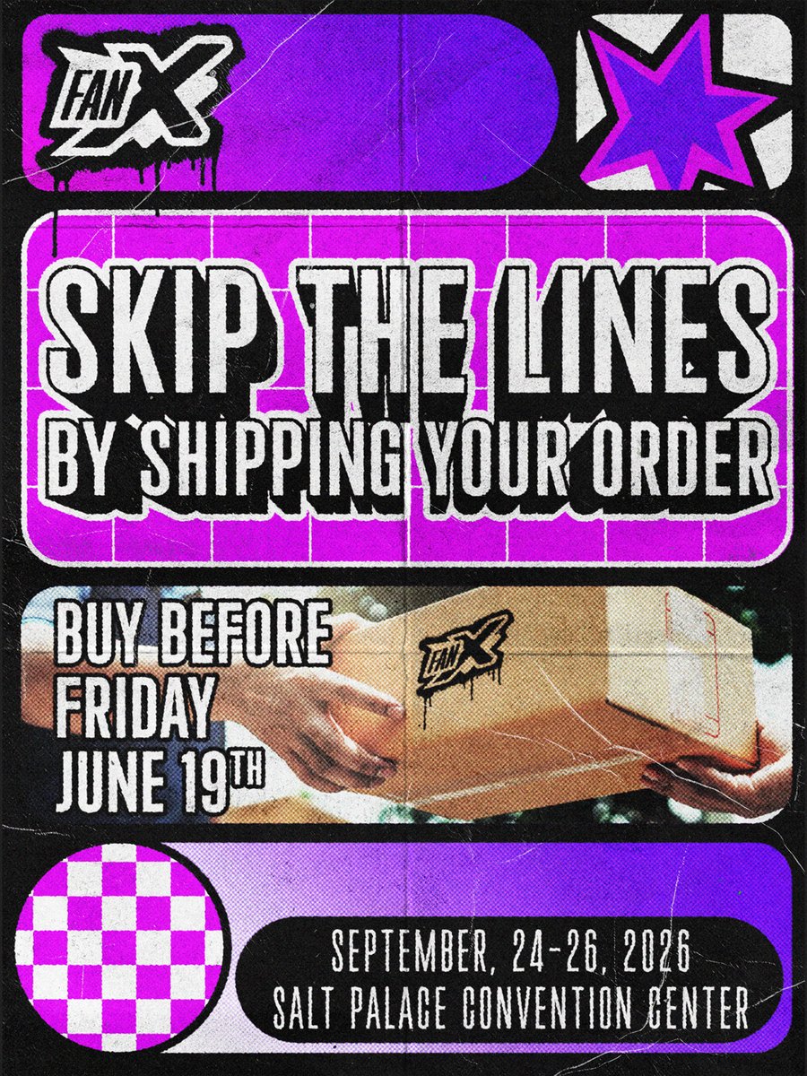 fanxsaltlake's tweet photo. 🚀 SKIP THE LINES! 🚀

Purchase your tickets by JUNE 19TH to have your official wristbands shipped directly to your door. 📬

No registration pick up stress... grab your gear, arrive at the Salt Palace, and head straight to the floor! 

🎟️ Get yours now: https://t.co/bI91yvJcT6 https://t.co/WPegfsZjRG