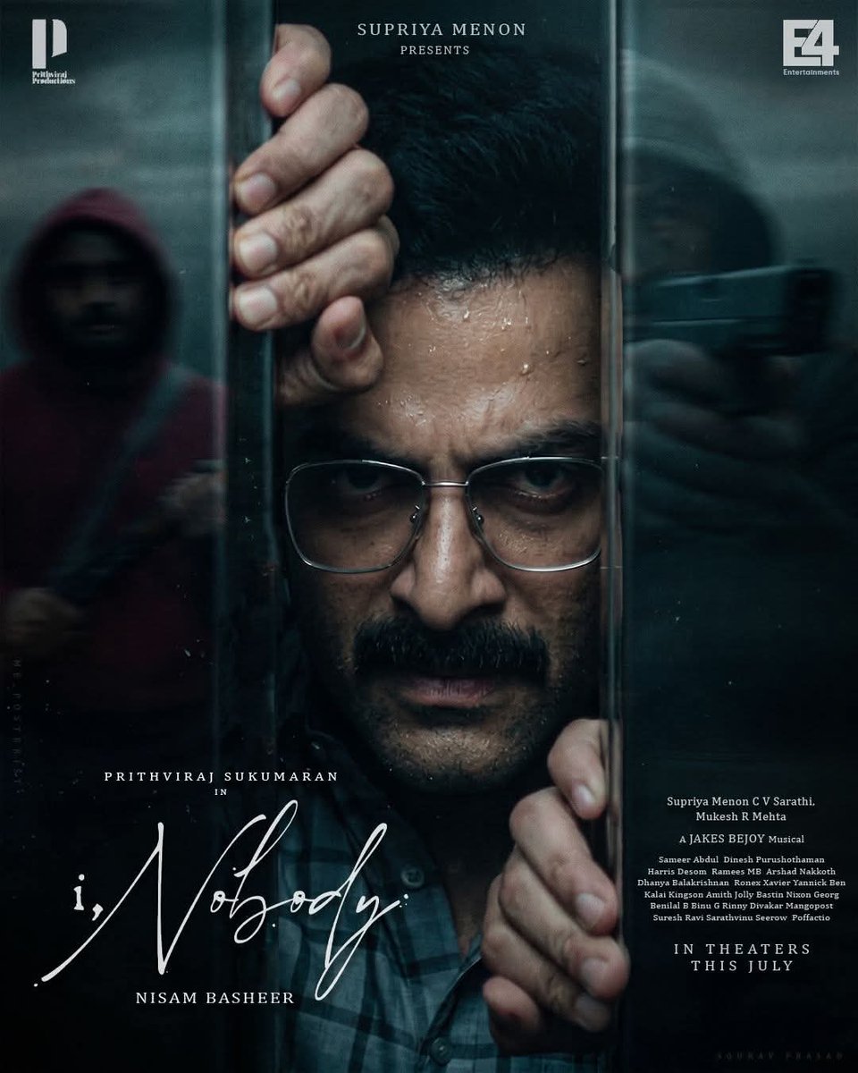 TeamPfo's tweet photo. Not his way.  Still his fight. 🏦🚨

I, Nobody In Theaters This July ‼️

Fammade Concept Design!
#INobody #PrithvirajSukumaran https://t.co/93SM3pFTvX