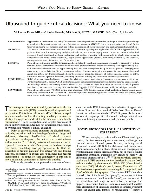 Leo_Santo5's tweet photo. 📱🏥 PoCUS en  la Toma de Decisiones en el Paciente Grave

🫀 Obtención de Imagen
🩻Tipo de choque 
💧 Respuesta a líquidos 
🫁 Causas reversibles

🔰📚J Trauma Acute Care Surg

DOI: 10.1097/TA.0000000000004815

Enlace a Artículo Completo👇🏻🆓✅
https://t.co/xumUMHaxVK https://t.co/2kOxy1PyVI