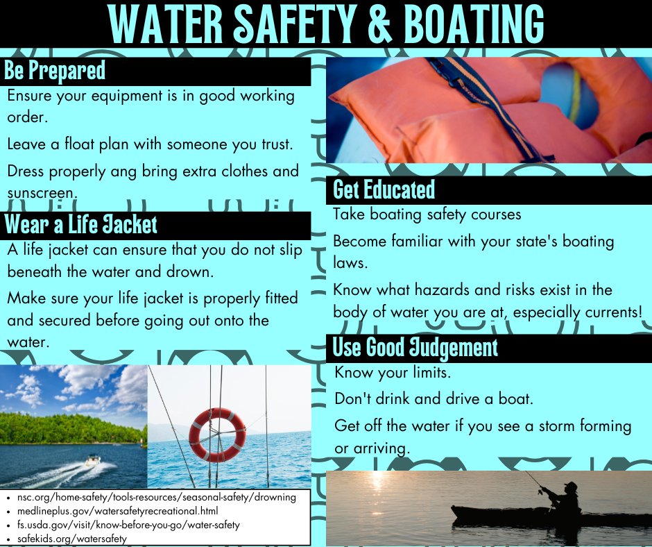 CowleyHealth's tweet photo. Boating is a great way to pass the time during those hot summer months. But, before you pack up the boat, make sure you use the best practices to stay safe!

Check the graphic and visit https://t.co/9ua4BZUTbm to learn more! https://t.co/tPsvycCwXM