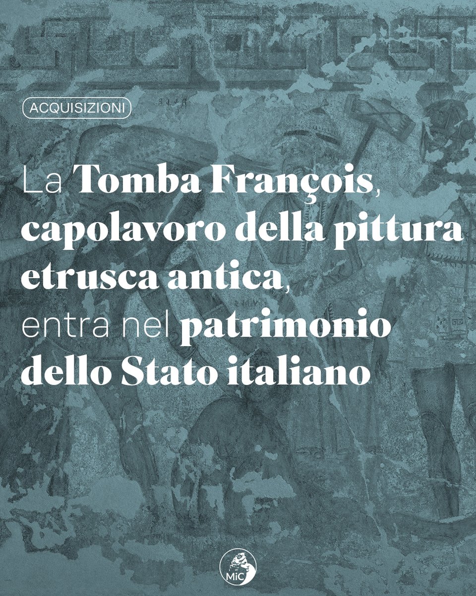 MiC_Italia's tweet photo. Con la firma dell’atto di compravendita, avvenuta oggi al Ministero della Cultura alla presenza del Ministro @AlessGiuli, la celebre Tomba François di Vulci entra ufficialmente a far parte del patrimonio dello Stato italiano. 
https://t.co/RISo75Shim https://t.co/raQaToGprP