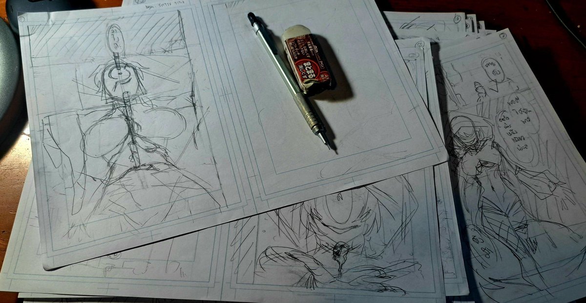 SSaltisan's tweet photo. just finished 25 pages menuscript and more to go. making manga after 10 years hiatus took a lot of energy 💀💀💀 https://t.co/Csx2G9OUaU
