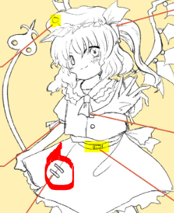 richard_effendi's tweet photo. Fun fact : According to those who attended the Great Touhou Exhibition, Flandre's art for EoSD shows that she originally had a belt buckle and a circle on her hat, neither of which made it in the game. She also has a clip on her skirt, which, while hard to see, *is* in the game. https://t.co/ZwPHzqkonA