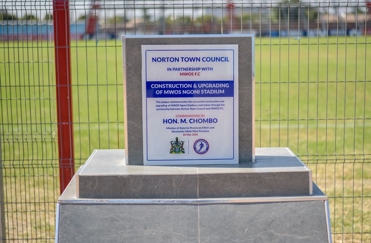 _MWOS's tweet photo. MWOS Ngoni Stadium has been commissioned by the Norton Town Council.
WATCH NOW:
https://t.co/nYmbHtvf5W
#MWOSMakesWinners
#TheHomeOfSportsBetting https://t.co/Inw9cTU9oP