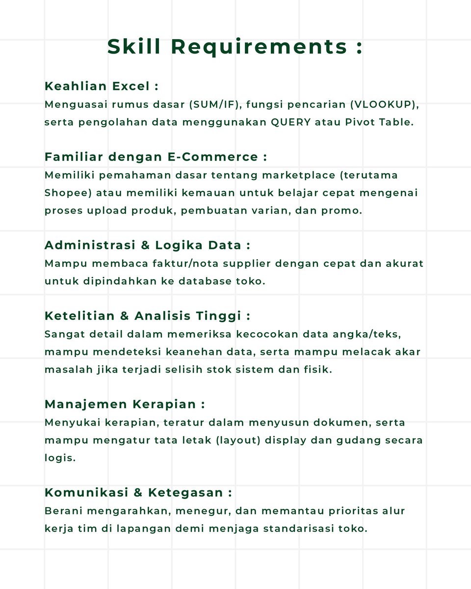 artlinx_store's tweet photo. Lowongan dibuka sampai dapat.

Kirim CV &amp; data diri ke : artlinxstore@gmail.com
Subjek email : Admin - Nama Terang

#artlinxstore #loker #lokerjogja #lokersleman #lowongankerja #lowongankerjajogja #lowongankerjasleman #lowonganadmin #lokeradmin #admininputdata #dataentry https://t.co/FvcQRjMaLC