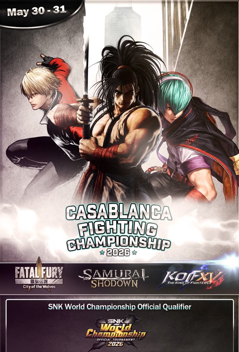 khatefx's tweet photo. Road to Casablanca Fighting Championship 2026. Back after a long break, ready to represent Agadir FGC and give my best. Insha'Allah.
@snk_esports_hub #kof15 #casablancafightingchampionship https://t.co/J3FWEiGkps