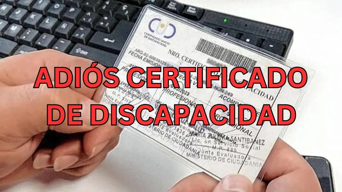 Cronistacom's tweet photo. Se despide el Certificado de Discapacidad: anularán todos los CUD que no cumplan este requisito clave https://t.co/fmbme4L0I5 https://t.co/foCk4dpSMT