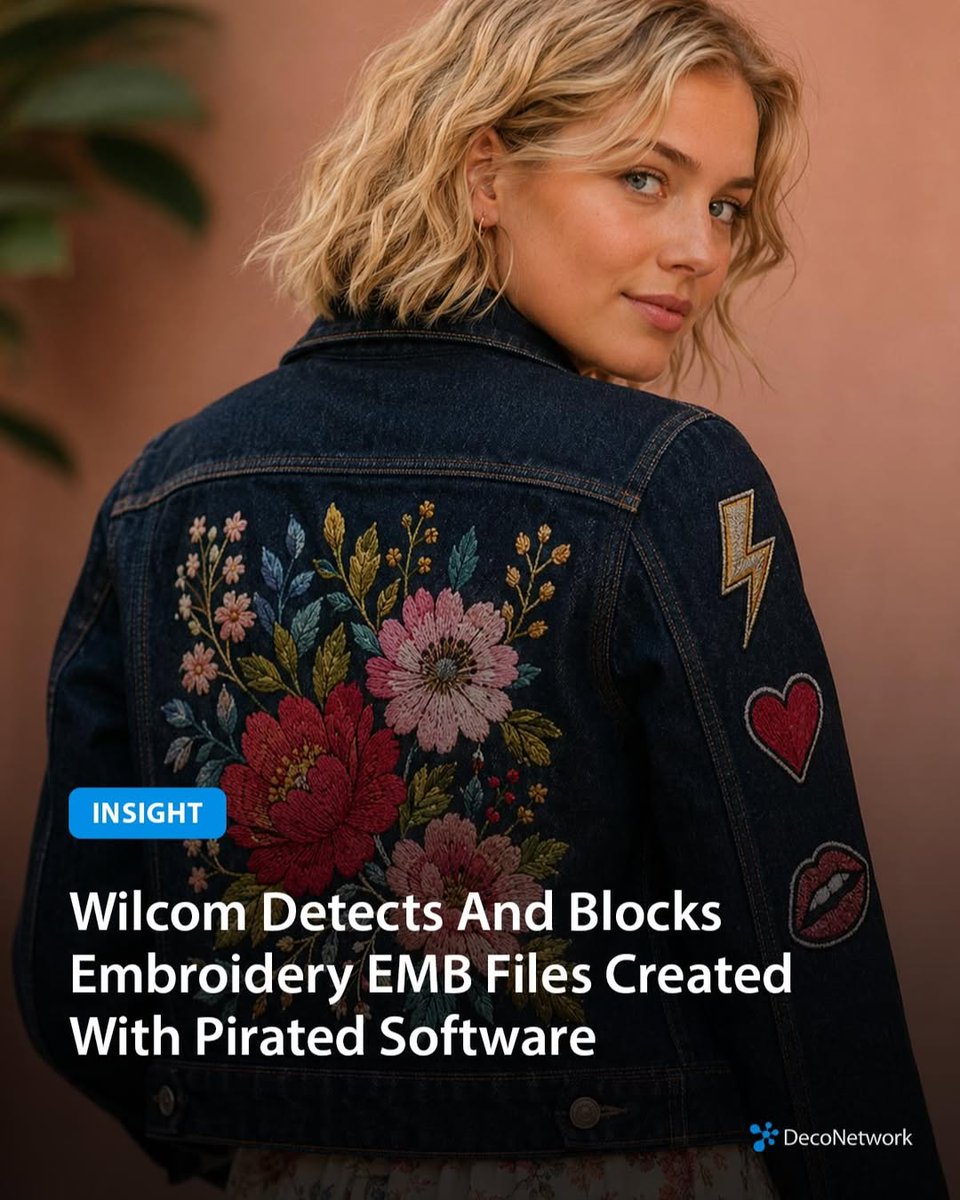 DecoNetwork's tweet photo. Wilcom blocks EMB files created or edited with pirated software. The best fix is to reject the blocked EMB file and request a version made with licensed software. Protect your workflow by working with trusted digitizers and keeping questionable files out of your production queue. https://t.co/eKn8JguNGV