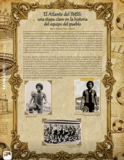 CroniMex's tweet photo. Compartimos el artículo de Marco Antonio Orozco Zuarth en la Revista IMSS (no. 79, abril de 2026): "El Atlante del IMSS: una etapa clave en la historia del equipo del pueblo", una gran síntesis sobre el arraigo y la etapa institucional del club.
en:  https://t.co/riQD9qZqgm https://t.co/5t3aYCkwiO