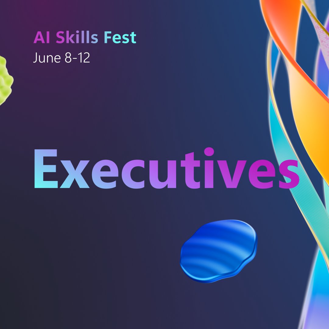 MicrosoftLearn's tweet photo. AI Skills Fest is live and it’s your chance to skill up for free.
Swipe to find your AI skilling persona, choose your playlist, and start skilling.

Finish an AI Skills Fest playlist by June 12 to earn a free Microsoft certification exam voucher and a Credly badge for LinkedIn.