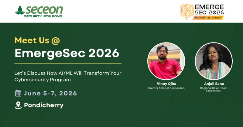 Seceon_Inc's tweet photo. Meet @Seceon_Inc at #EmergeSec2026🚀

We’ll showcase how AI/ML‑driven security ops help SOC teams cut alert fatigue, unify visibility &amp; boost resilience.

📅June 5‑7 | Pondicherry 
👉Learn more: https://t.co/0MGOh1v6Mt
#Seceon #CyberSecurity #AI #SOC #SecOps #CyberDefense #aiSIEM https://t.co/op49LZFSKZ