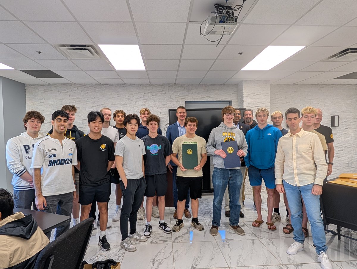 RepVenkat's tweet photo. Great this morning to recognize champions in Boys Tennis, Boys Swimming and Diving, Boys Water Polo, and Girls Slow-Pitch Softball from @NA_Schools. Congratulations to the players, coaches, parents, and district leaders and staff for your amazing achievements! https://t.co/lvAlj8FF6c