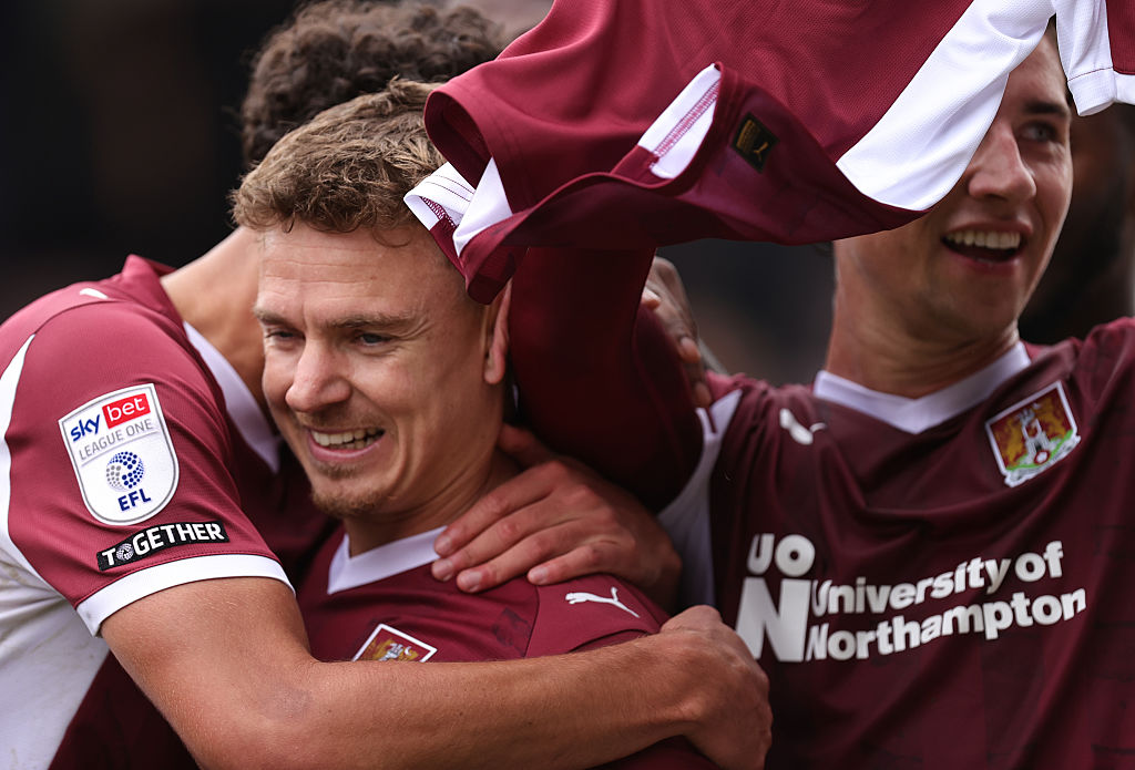 chronsport's tweet photo. Here's what new boss Chris Hogg had to say about Sam Hoskins after the forward signed a new deal at Sixfields https://t.co/zuI72ZDQvj https://t.co/ThvKH9pgrN