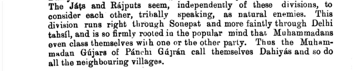 cha11387086's tweet photo. So, is that why the Dahiyas were called the “Badshahs”?

Division between the Dahiya and Malik factions runs right through Haryana and so deeply rooted that people often place themselves under one side or other.

Ex: Haryanvi Muslims who began to call themselves “of the Dahiyas.” https://t.co/asDO19RQBg