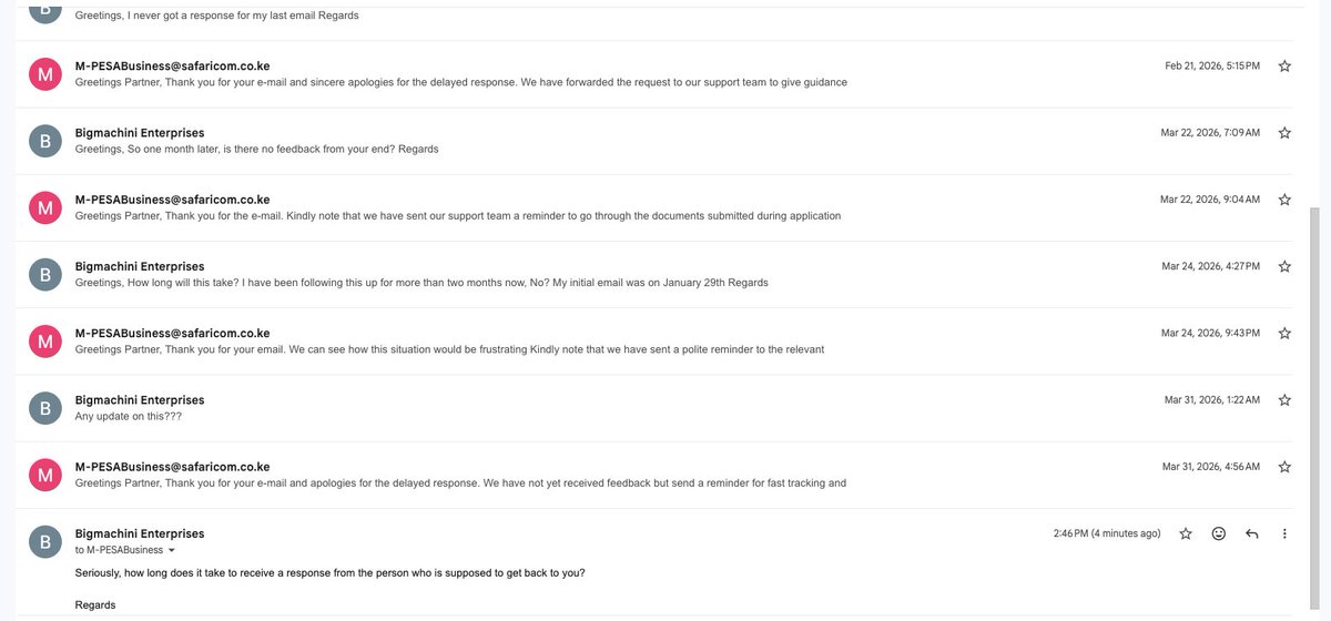kredoh_ke's tweet photo. @SafaricomPLC  @Safaricom_Care I have been following up on this issue with you since January 29th, and to date I still haven’t received a response. How long does it usually take for departments to get feedback from each other? What is the way forward? https://t.co/7z6GKchyVM
