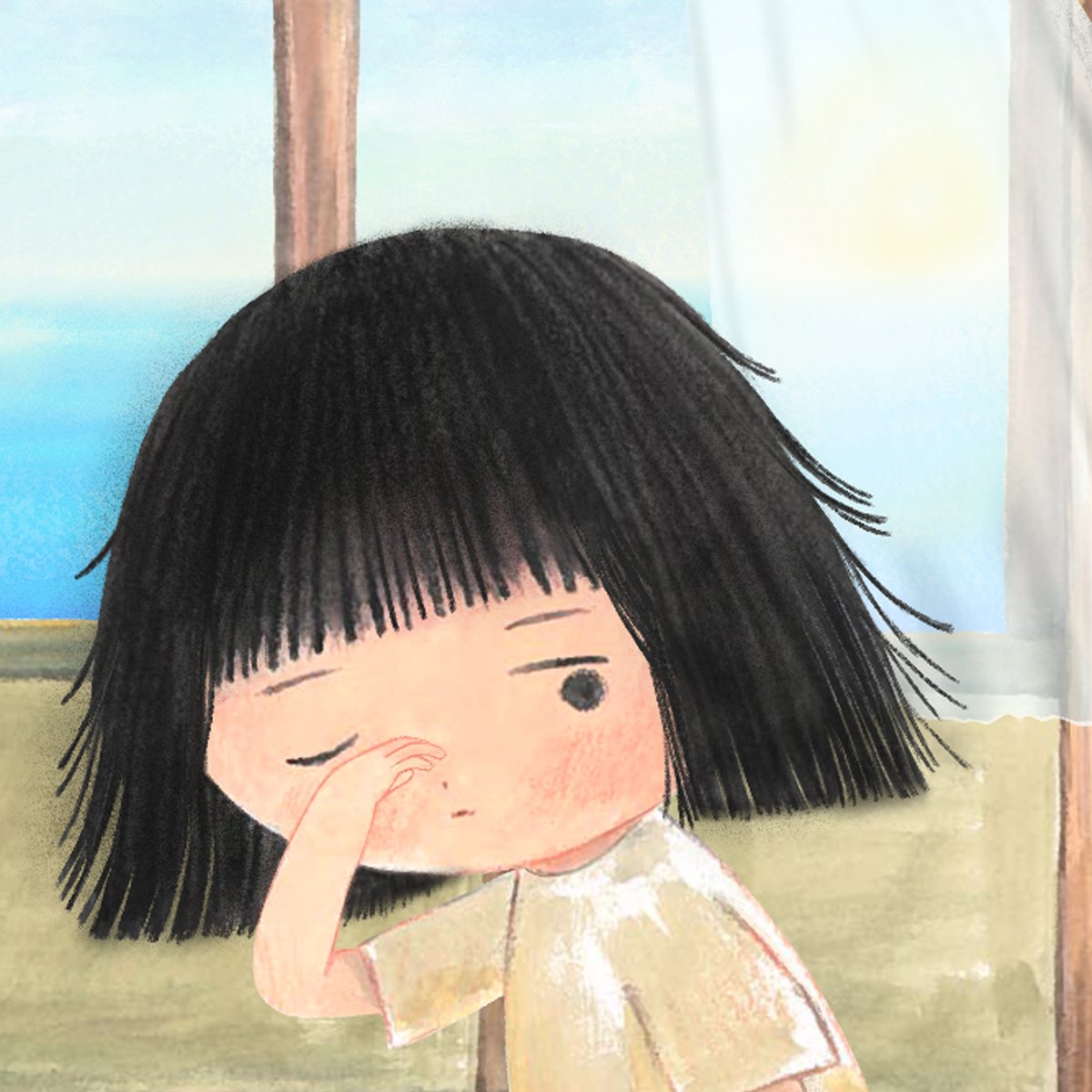pandajuncoco's tweet photo. A little peek at Mizu’s evolution across the pages.

I love watching a character shift from one moment to another — the same child, but with a different breath, mood, and light each time.

From quiet nerves to underwater wonder. 🌊 https://t.co/dgO4bayCl2