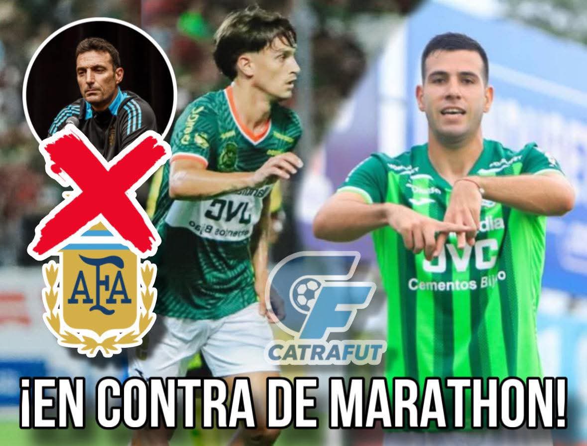 Jampe504's tweet photo. ¡OFICIAL! Lionel Scaloni no llama a ningún jugador del Marathon a la selección Argentina y los deja fuera del mundial!! Claramente la AFA tiene algo en contra de Marathon! Se espera en las próximas horas un comunicado oficial de los verdolagas pronunciándose al respecto! https://t.co/4ovMb6udJ5
