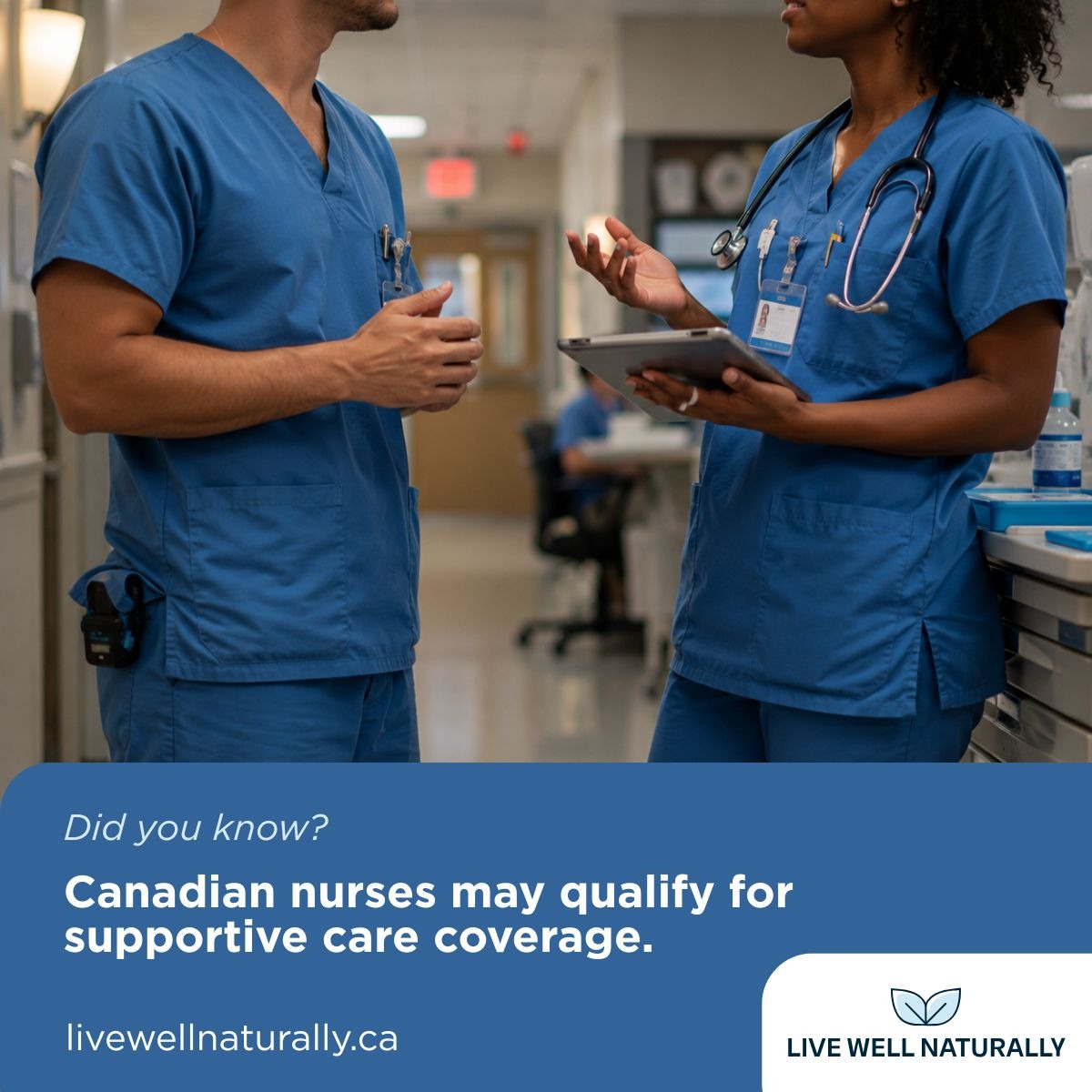 LWellNaturally's tweet photo. Canadian nurses may be eligible for supportive care coverage. From chronic pain to sleep disturbances,
we provide free expert consultations, personalized treatment plans, and full support with benefits through
private insurances.