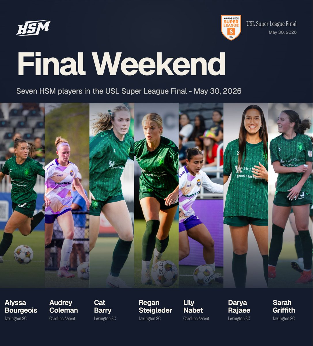 hochbergsm's tweet photo. This is what it’s all about 🏆

Seven HSM players on the biggest stage in the league tomorrow night - Lexington SC vs. Carolina Ascent, USL Super League Final

May 30 | 7PM ET | Peacock 🟢🟠 https://t.co/XnDYesPrWh