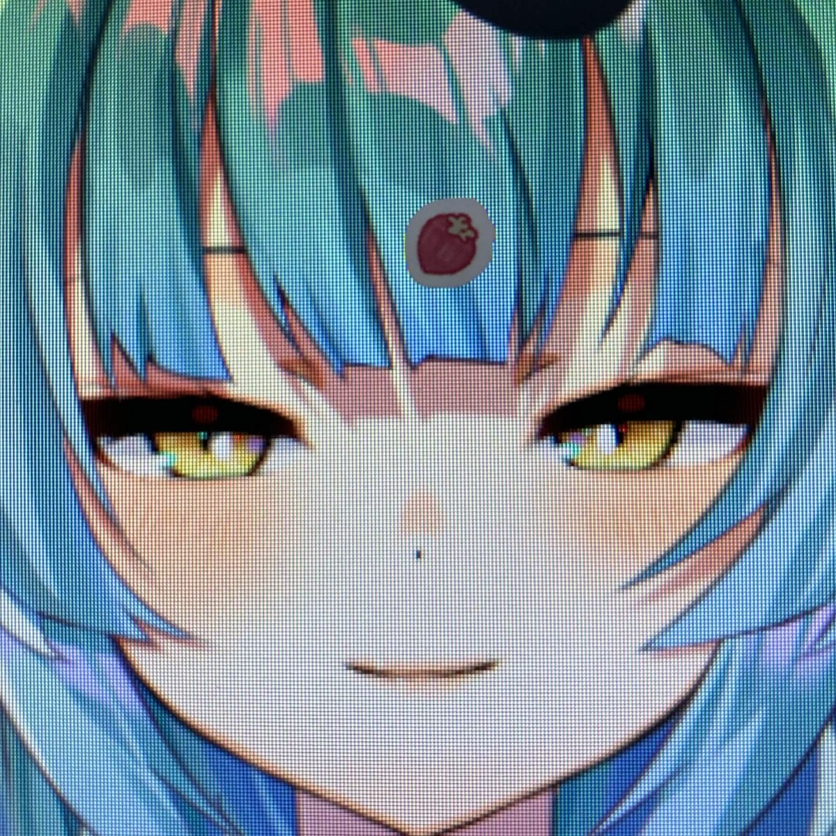 HariRyu2434's tweet photo. 3d酔い対策のためモニターに貼ったいちごシール🍓 https://t.co/rfD4xko8Bb