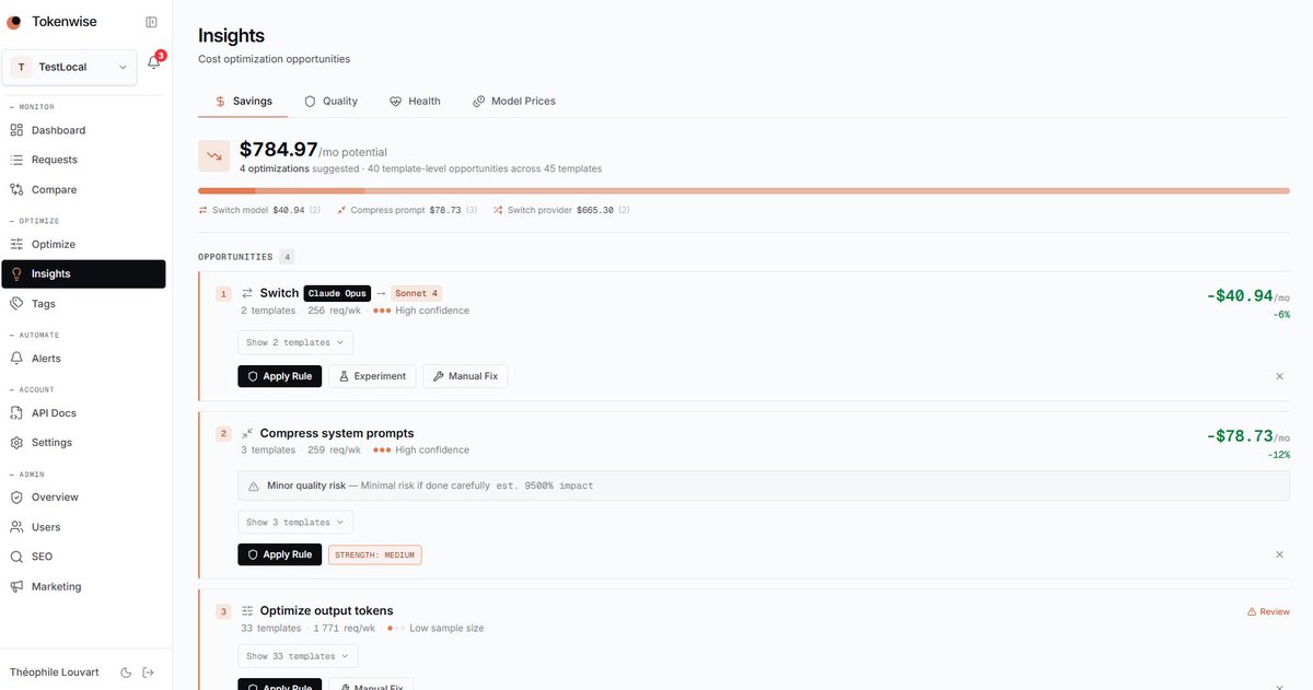 toflou's tweet photo. @JustJerry121 Tokenwise new update even allow you to proxy your claude code cli requests to tokenwise and see usage and optimization based on your usage https://t.co/5ZchQL9TOs