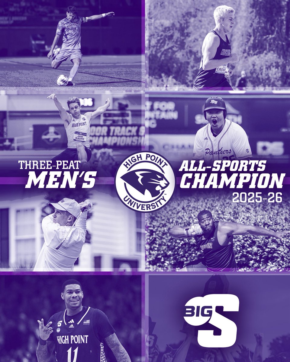 HighPointSports's tweet photo. THREE STRAIGHT 👊

HPU wins its third consecutive Big South Men’s All-Sports Trophy! 🏆 

#GoHPU x #RollThers https://t.co/PJpSPH2Owc