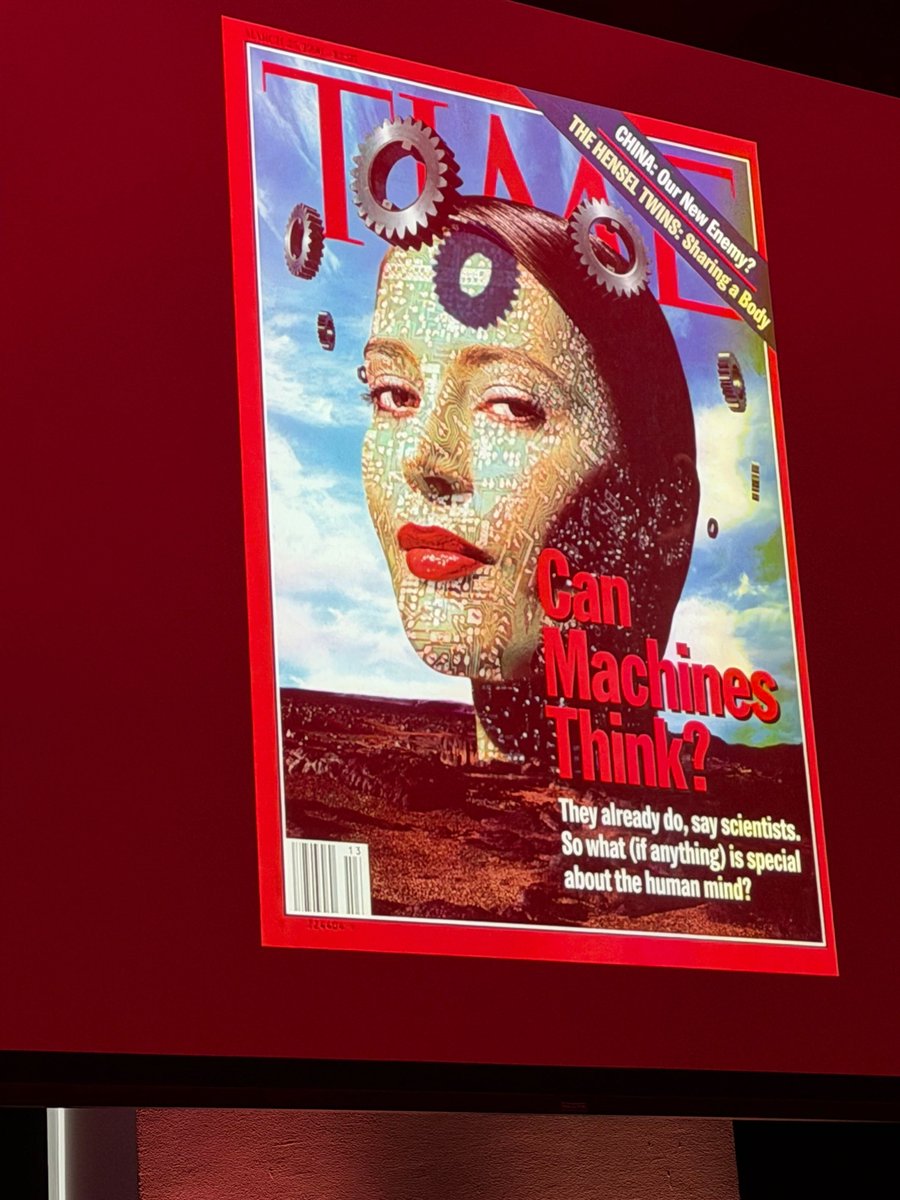 ImSamHorton's tweet photo. In 1996, @TIME  asked: "Can Machines Think?"

Their answer: "They already do. So what's special about the human mind?"

30 years later, that question is an invitation.

Attended the first-ever TIME100/AI Leadership Forum in NYC with @RobLoCascio this week.

The room agreed: AI doesn't replace what makes us human. It preserves it. That's exactly what we're building at @Uare_ai 

Thanks @jsibo for bringing together leaders who are getting this right.