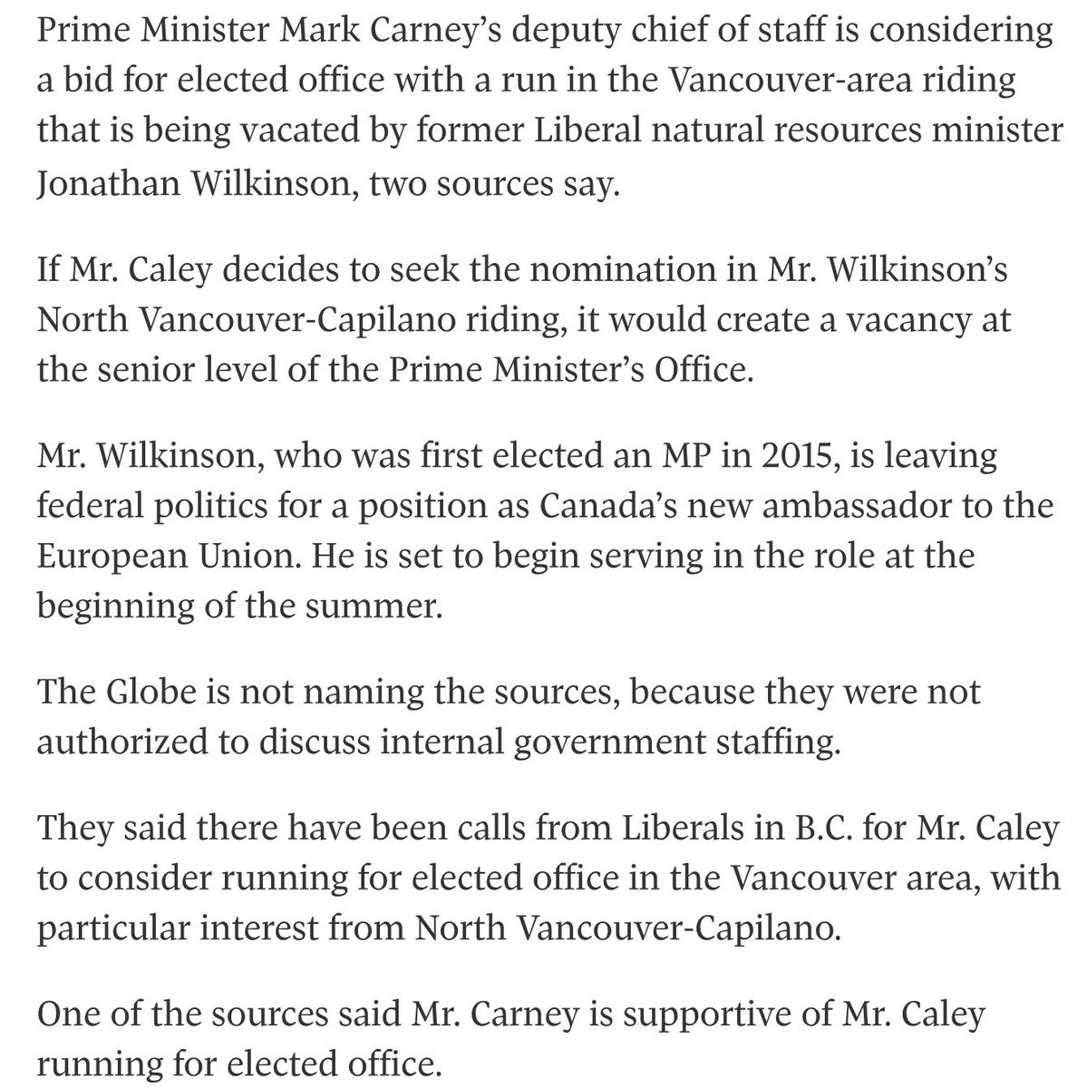 Cadeyrnn's tweet photo. Former press secretary for Gregor Robertson now looking to join him in Parliament now that he’s become a top Carney staffer. Wilkinson used to be a Sask NDPer (head of the youth wing, staffed Romanow) - Carney is cleaning house. https://t.co/FeiA5tyszi