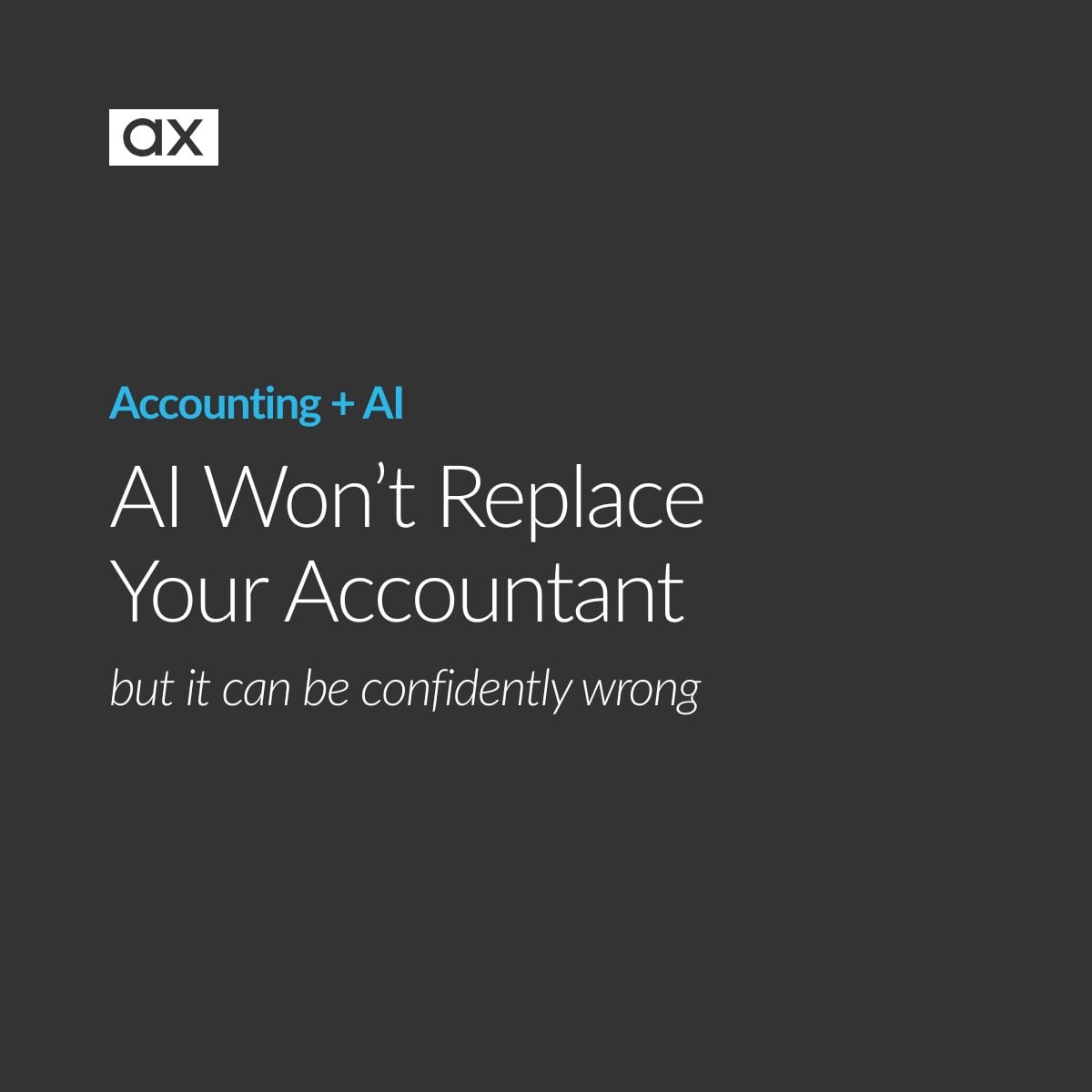 AccountixGrows's tweet photo. "Just plug in AI and your books run themselves."
Reality is messier. AI misclassifies transactions. Expense rules break quietly. Everything looks clean until you can't trust the numbers.
AI isn't your accountant. It's a tool your accountant uses.
https://t.co/uF4US1PxTK https://t.co/UL9t5MIcU1