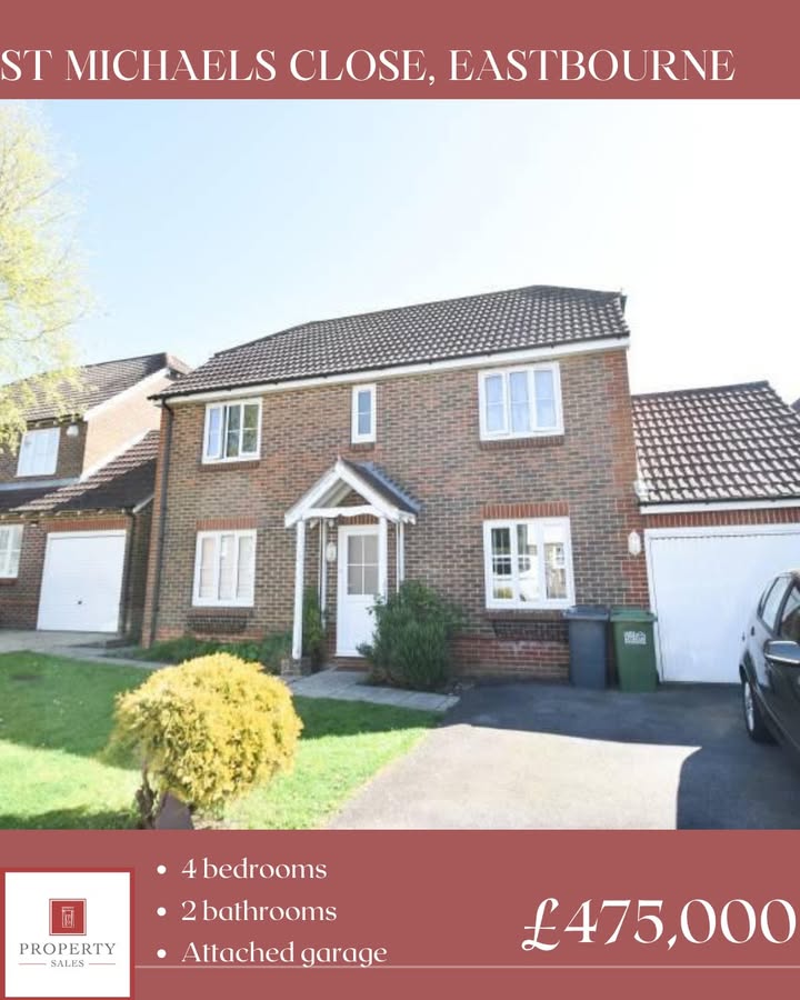 Property_RentEB's tweet photo. FOR SALE

🏡 ST MICHAELS CLOSE, EASTBOURNE

✨ £475,000

🔴PEACEFUL CUL-DE-SAC IN THE HIGHLY SOUGHT AFTER AREA OF STONE CROSS
🔴 4 BEDROOMS
🔴 EN-SUITE SHOWER ROOM
🔴 GARAGE 
🔴 CONSERVATORY 
🔴 TRADITIONAL FIREPLACE
🔴 ENCLOSED GARDEN
🔴 UTILITY ROOM
🔴 GAS CENTRAL HEATING https://t.co/zB7tOsYIAh