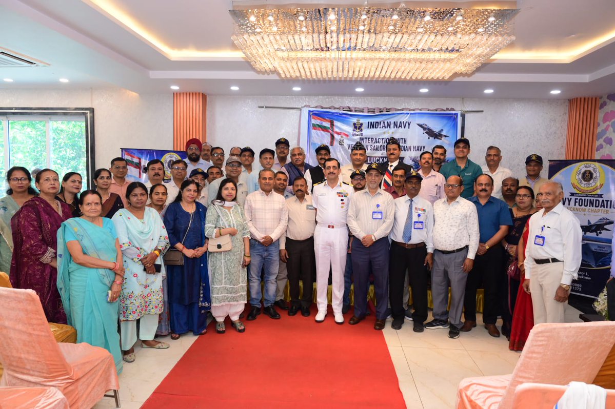 NAVYESM's tweet photo. Cmde Sumeet Kapoor, NM, Commodore (Naval Veterans) at Naval Headquarters visited Lucknow from 27-29 May. On 28 May he inaugurated the new office of Navy Foundation Lucknow Chapter at Bangla Bazaar and also interacted with veterans officers and families. https://t.co/POVzl58Xce