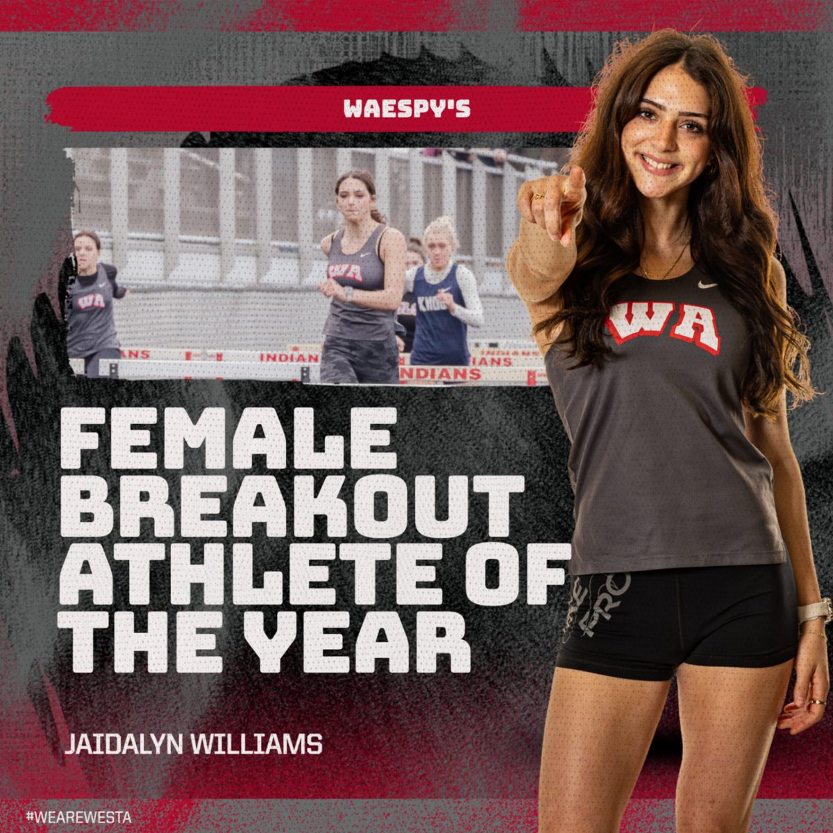 WestASports's tweet photo. WAESPY'S: Congratulations to our female breakout athlete of the year Jaidalyn Williams! #WeAreWestA https://t.co/hXWjmMm9Qh