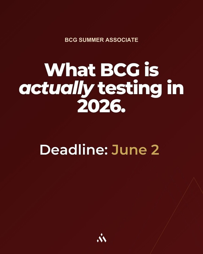 MConsulted's tweet photo. BCG interviews have changed. An ex-BCG principal who's done 300+ interviews breaks down the 3 mistakes that kill candidates every year.

Swipe before June 2.

Link in bio → Black Belt.

#BCG #caseinterview #consultingrecruiting #MBB #managementconsultin… https://t.co/ic4m3NHPuN https://t.co/3SjRPjFxyN