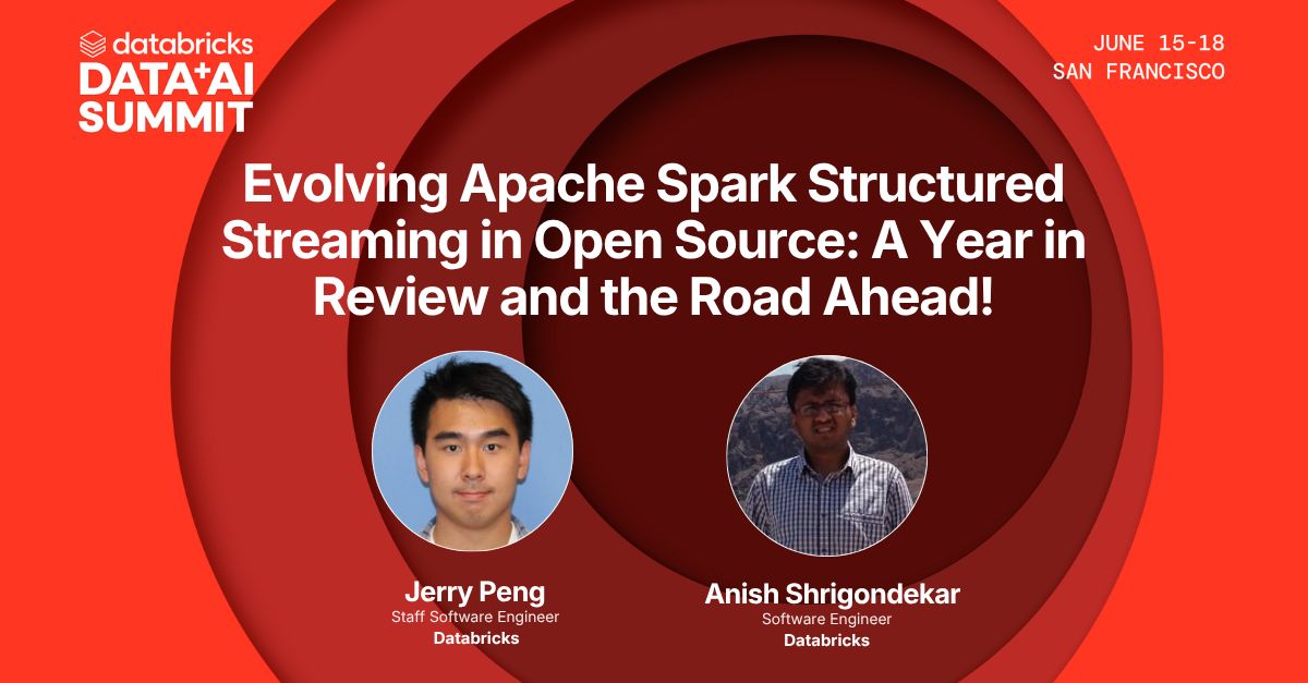 ApacheSpark's tweet photo. #DataAISummit (June 15-18) Session Spotlight 👇

Get a year in review and the roadmap for Apache Spark Structured Streaming in open source: what's shipping in Spark 4.1 and what's ahead in 4.2 for mission-critical streaming ingestion and ETL pipelines.

Jerry Peng and Anish Shrigondekar (@databricks) will cover recent advances and what's next!

🔗Details: https://t.co/FUejfH20yH

#ApacheSpark #DataAISummit #StructuredStreaming #DataEngineering
