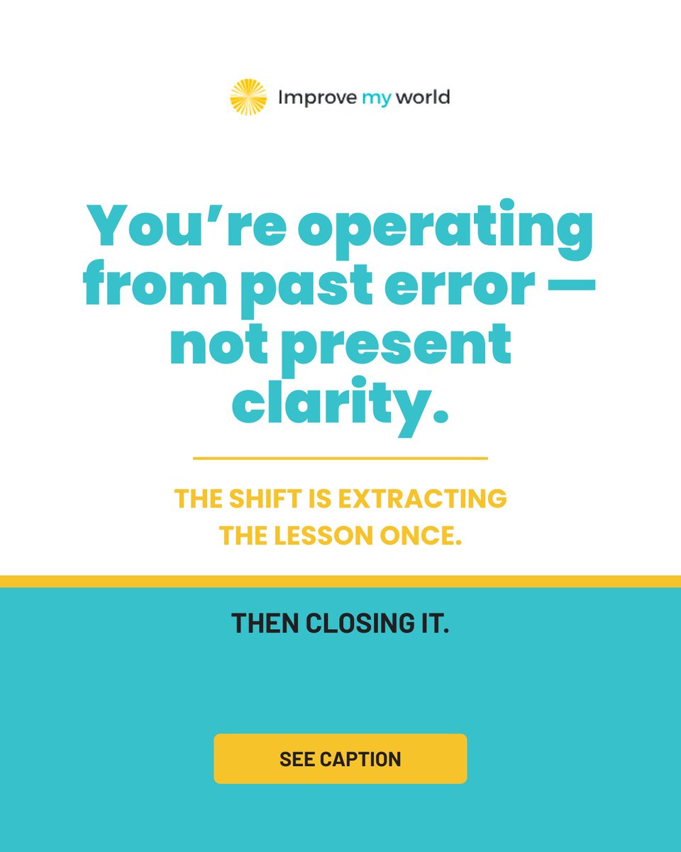 improvemyworld's tweet photo. You keep replaying it.

What you said.

What you should have done differently.

It feels like reflection.

But it is an attempt to regain control over something already done.

Extract the lesson once.

Then close it. https://t.co/WKhj3leG8Q