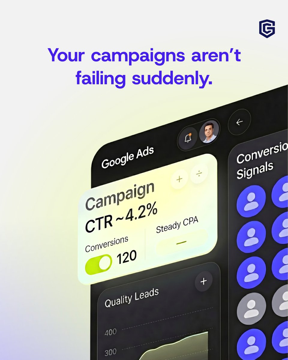 ClickGUARD's tweet photo. Tracking distortion doesn't break your campaigns.
It drifts them.
Slightly worse leads. Higher costs. Off targeting.
Your system learns from all of it  and optimizes toward more of the same. https://t.co/xMNuMhJHOO