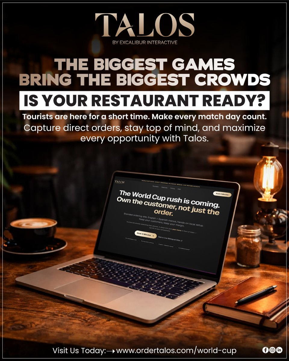 Excalibur_Inter's tweet photo. The World Cup means more fans, more visitors, and more opportunities. Stay visible with match-night deals, daily specials, and automated reconnect campaigns that help turn game-day traffic into more orders.
👉 https://t.co/DOqPetDaCT 

#WorldCup #RestaurantMarketing #RestaurantGrowth #GameDay