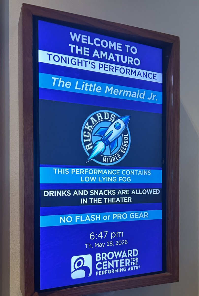 InnovateBroward's tweet photo. 🌊🧜‍♀️ Bravo to the talented students of @JRickardsMiddle for their amazing performance of Disney's The Little Mermaid Jr. at the Broward Center for the Performing Arts! 🎭✨
We are so proud of your hard work, creativity, and talent! 🌟
@DrKFried  @browardschools @BCPSFineArts #LittleMermaidJR