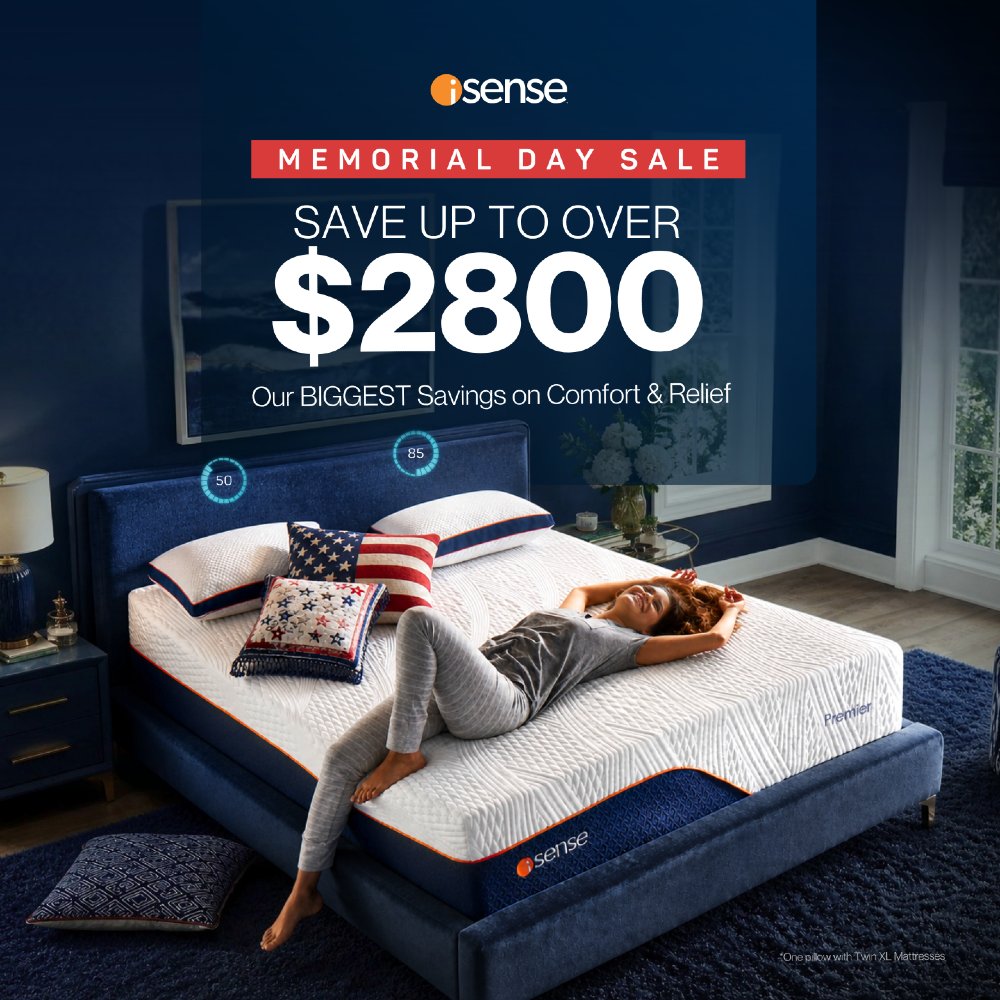myisense's tweet photo. Wake up restored with iSense! Enjoy Consistent Support &amp; no compromises. Save up to over $2800! 🛏️✨ Sale ends soon June 1st. https://t.co/lLUWt0MeX8